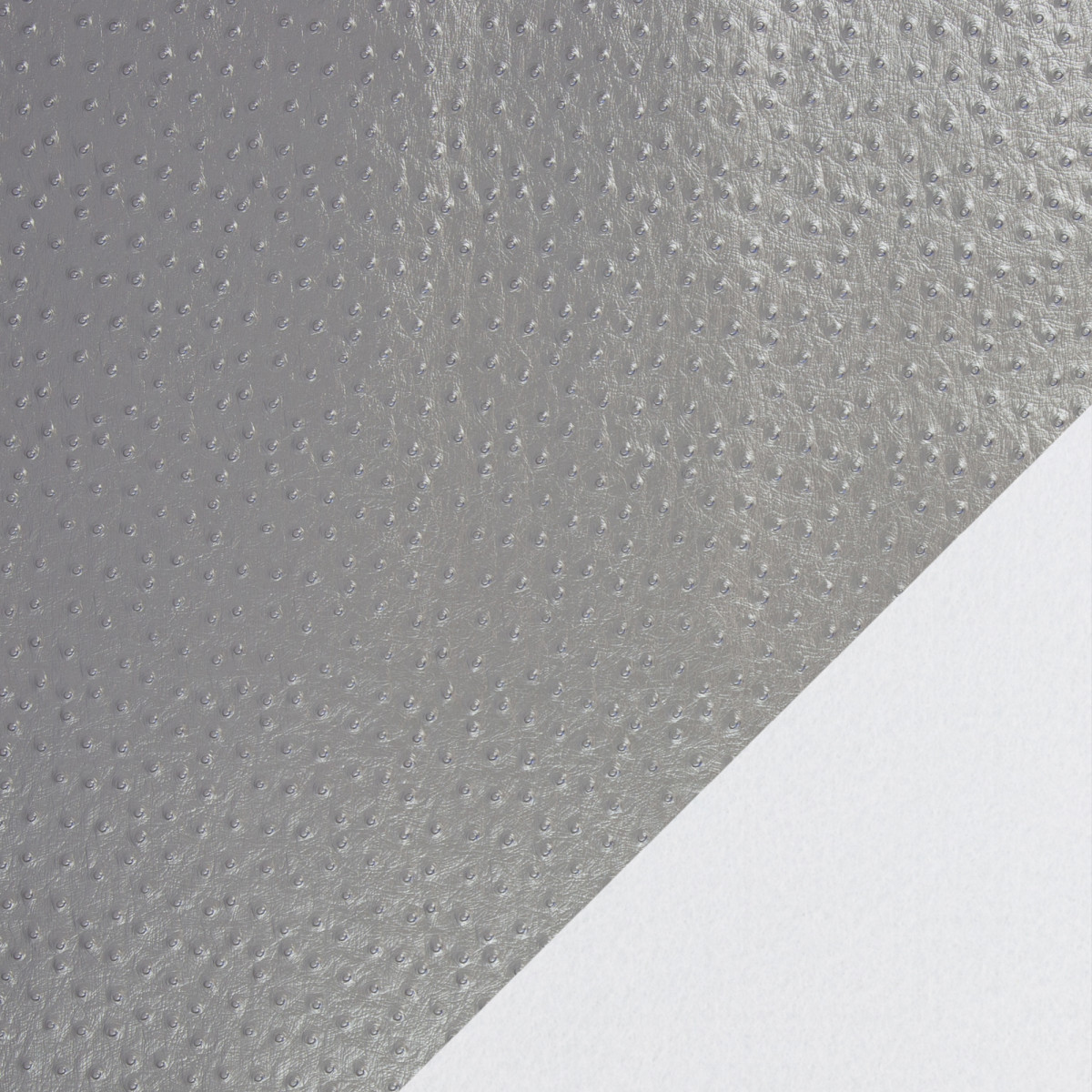 Kunstleder genoppt silber metallic